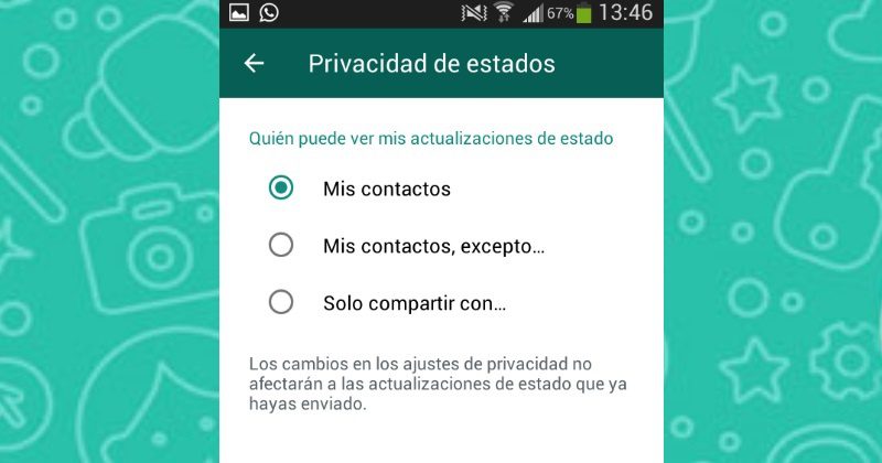 Bloqueo de Estatus en whatsapp